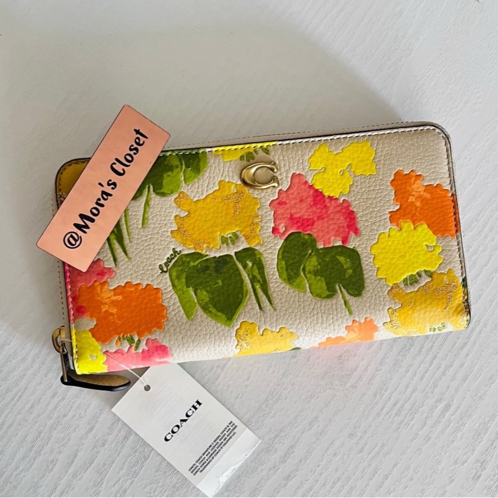 Coach Colorful Floral Women's Wallet - Picture 7 of 11